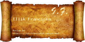 Illik Franciska névjegykártya